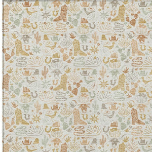 HomeRoots Ivory Cream Stars Washable Polyester Area Rug for Indoor Outdoor Patios and Living Rooms 10' x 14' 733368
