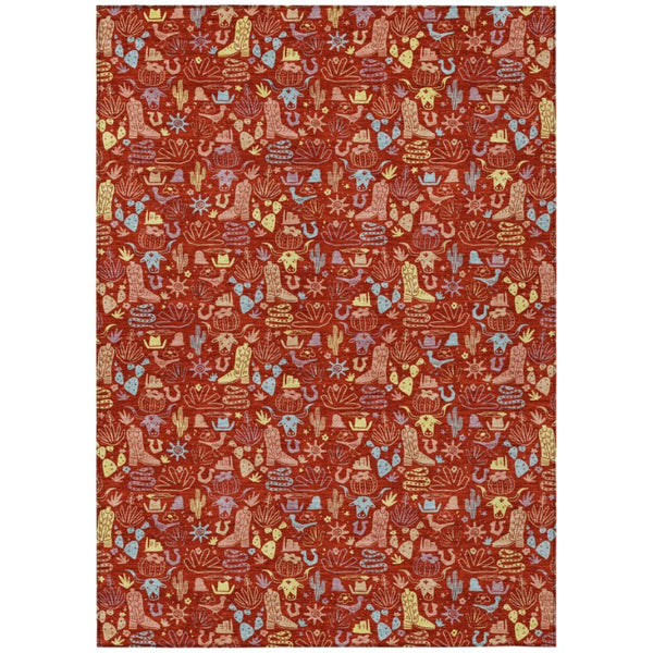 Star Pattern Washable Polyester Area Rug for Indoor Outdoor High Traffic Living Spaces