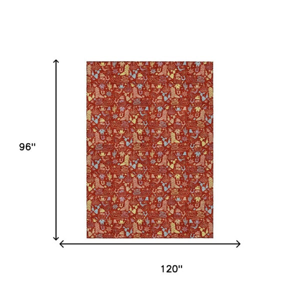 Star Pattern Washable Polyester Area Rug for Indoor Outdoor High Traffic Living Spaces