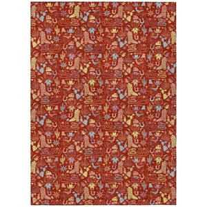 Star Pattern Washable Polyester Area Rug for Indoor Outdoor High Traffic Living Spaces