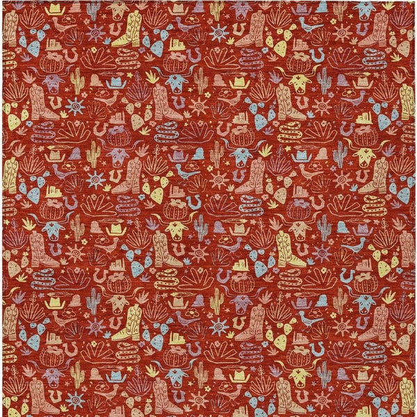 Star Pattern Washable Polyester Area Rug for Indoor Outdoor High Traffic Living Spaces
