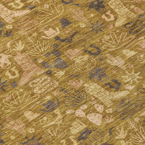 8 Foot Round Stars Polyester Washable Area Rug for Patios and Family Rooms