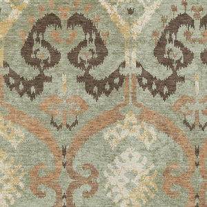 HomeRoots Ikat Polyester Area Rug Washable Fade Resistant for Indoor Outdoor Patio and High Traffic Rooms 8' x 10' 733393