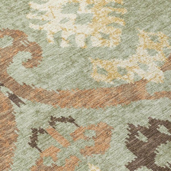 Ikat Polyester Area Rug Washable Fade Resistant for Indoor Outdoor Patio and High Traffic Rooms