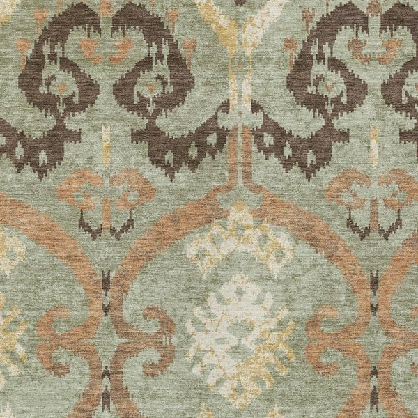 Ikat Polyester Area Rug Washable Fade Resistant for Indoor Outdoor Patio and High Traffic Rooms