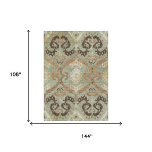 Ikat Polyester Area Rug Washable Fade Resistant for Indoor Outdoor Patio and High Traffic Rooms