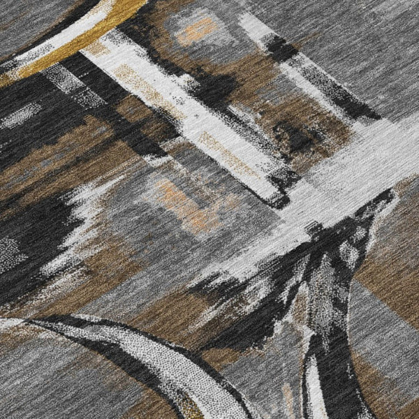 5 Ft X 8 Ft Abstract Polyester Area Rug Washable Indoor Outdoor Patio Decor