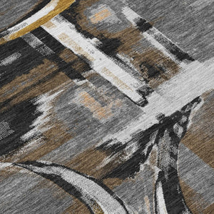 9 X 12 Abstract Polyester Area Rug Washable Machine Woven for Indoor Outdoor Use