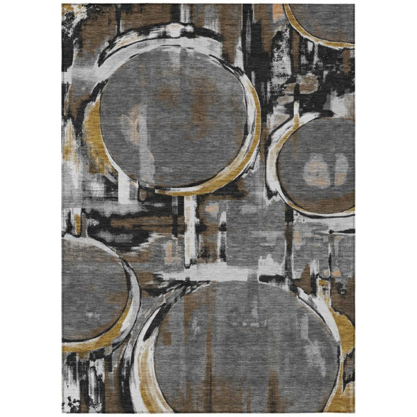 10 X 14 Abstract Polyester Area Rug Machine Washable Outdoor Patio Family Room