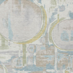 Ivory Pearl Abstract Washable Polyester Area Rug for Stylish Indoor Outdoor Living Spaces