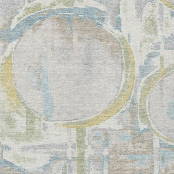 HomeRoots Ivory Pearl Abstract Washable Polyester Area Rug for Stylish Indoor Outdoor Living Spaces 10' x 14' 733431
