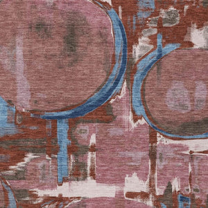 Abstract Washable Polyester Area Rug for Indoor Outdoor Living Spaces Modern Merlot Pattern