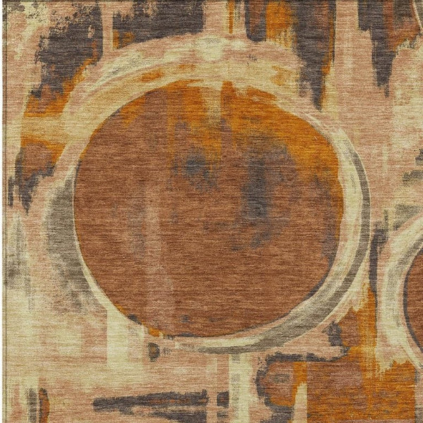 HomeRoots 8 Ft X 10 Ft Abstract Washable Polyester Area Rug for Patio and Living Spaces 733447