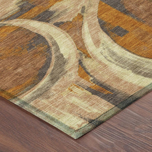 8 Ft X 10 Ft Abstract Washable Polyester Area Rug for Patio and Living Spaces