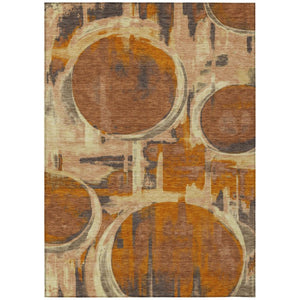 9x12 Abstract Polyester Area Rug Washable Low Pile for Indoor Outdoor Spaces