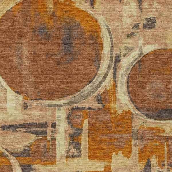HomeRoots 10 X 14 Abstract Polyester Area Rug Washable Felt Backed for Patio or Living Room 733449