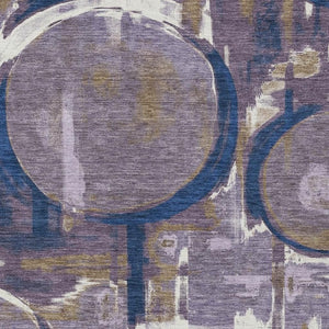 HomeRoots 5x8 Abstract Plum Purple Washable Polyester Rug for Patios Kitchens and Entryways 733451