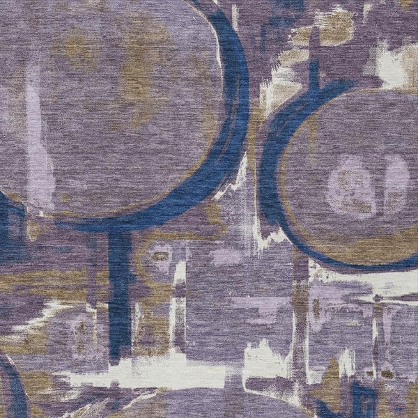 HomeRoots 9 X 12 Abstract Purple Polyester Washable Area Rug for Indoor Outdoor Spaces 733454