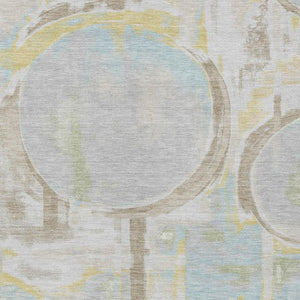 HomeRoots 5 X 8 Abstract Washable Polyester Area Rug for Indoor Outdoor Patios and Entryways 733457