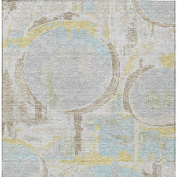 5 X 8 Abstract Washable Polyester Area Rug for Indoor Outdoor Patios and Entryways