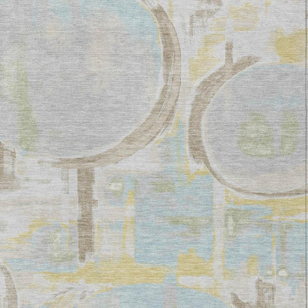 HomeRoots 10' X 14' Silver and Gray Abstract Washable Indoor Outdoor Area Rug 733461