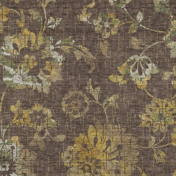 HomeRoots 5 X 8 Floral Polyester Indoor Outdoor Rug Washable Stain Resistant Patio Decor 733481