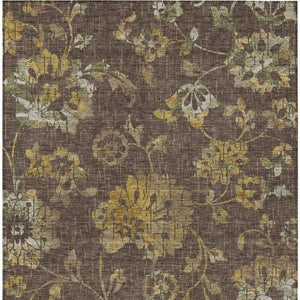 5 X 8 Floral Polyester Indoor Outdoor Rug Washable Stain Resistant Patio Decor