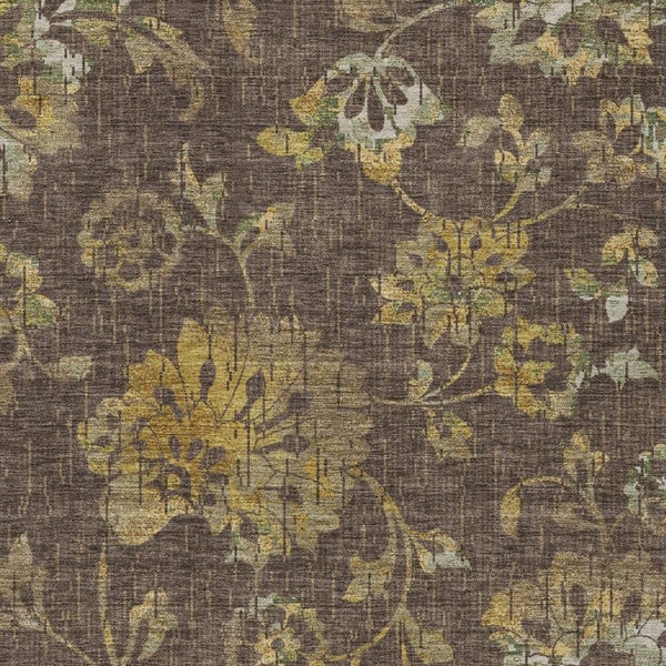 HomeRoots 10 X 14 Washable Floral Polyester Area Rug for Indoor Outdoor Patio Living 733485