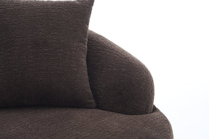 English Elm Compression Compression Sponge Sofa Curved Modular Sectional with 30D High-Density Chenille Sleeper for Cozy Apartment Living Room Comfort and Safe Rounded Design Brown W2231S00029