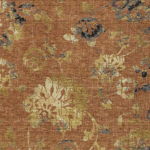 HomeRoots 8x10 Floral Polyester Area Rug Washable Indoor Outdoor Patio Living Room Accent 733507