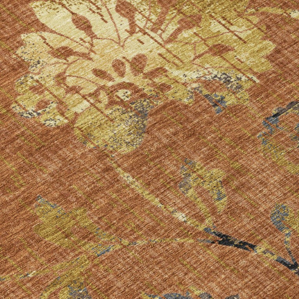 10 X 14 Floral Polyester Area Rug Washable Indoor Outdoor Patio Low Pile