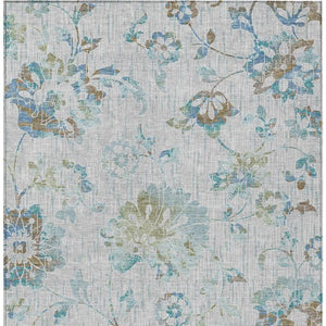 HomeRoots 9x12 Floral Polyester Area Rug Machine Washable Indoor Outdoor Patio Living Room 733514