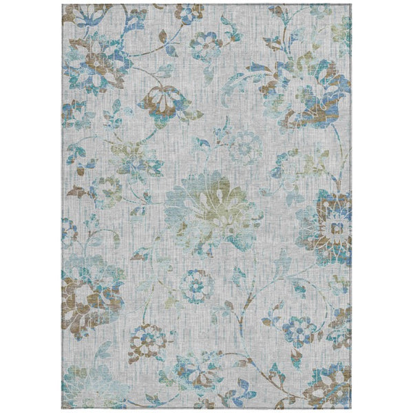 9x12 Floral Polyester Area Rug Machine Washable Indoor Outdoor Patio Living Room