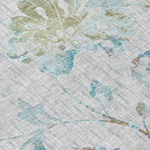9x12 Floral Polyester Area Rug Machine Washable Indoor Outdoor Patio Living Room