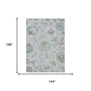 9x12 Floral Polyester Area Rug Machine Washable Indoor Outdoor Patio Living Room
