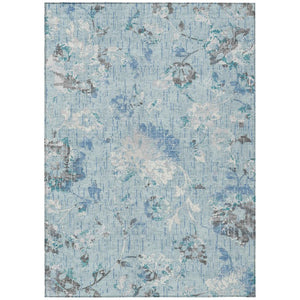 Floral Polyester Area Rug Machine Washable Indoor Outdoor Stain Resistant Patio Decor