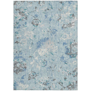 Floral Polyester Area Rug Machine Washable Indoor Outdoor Stain Resistant Patio Decor