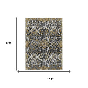 Damask Polyester Area Rug Washable Indoor Outdoor Stain Resistant Low Pile Patio Classic