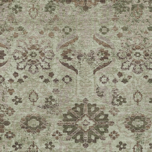 Damask Polyester Area Rug Washable Indoor Outdoor for Patio Entryway and Living Room