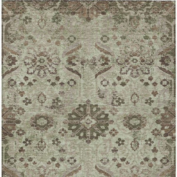 Damask Polyester Area Rug Washable Indoor Outdoor for Patio Entryway and Living Room