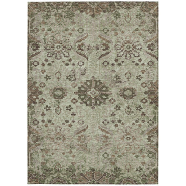 Damask Polyester Area Rug Washable Indoor Outdoor for Patio Entryway and Living Room