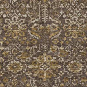 HomeRoots 5x8 Damask Polyester Area Rug Washable Indoor Outdoor Patio Living Room Decor 733541