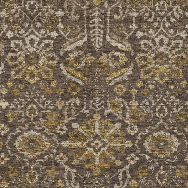 HomeRoots 5x8 Damask Polyester Area Rug Washable Indoor Outdoor Patio Living Room Decor 733541