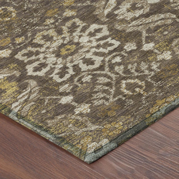 5x8 Damask Polyester Area Rug Washable Indoor Outdoor Patio Living Room Decor