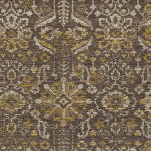 HomeRoots 9x12 Damask Washable Polyester Area Rug Indoor Outdoor Patio Living Room Accent 733544