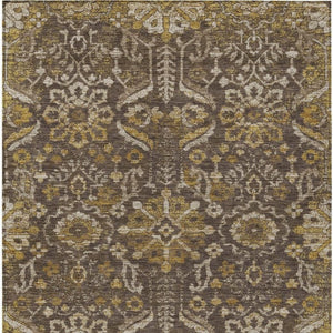 9x12 Damask Washable Polyester Area Rug Indoor Outdoor Patio Living Room Accent