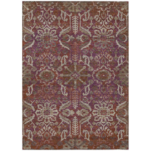 Damask Washable Indoor Outdoor Area Rug Stain Resistant Polyester Patio Entryway Decor