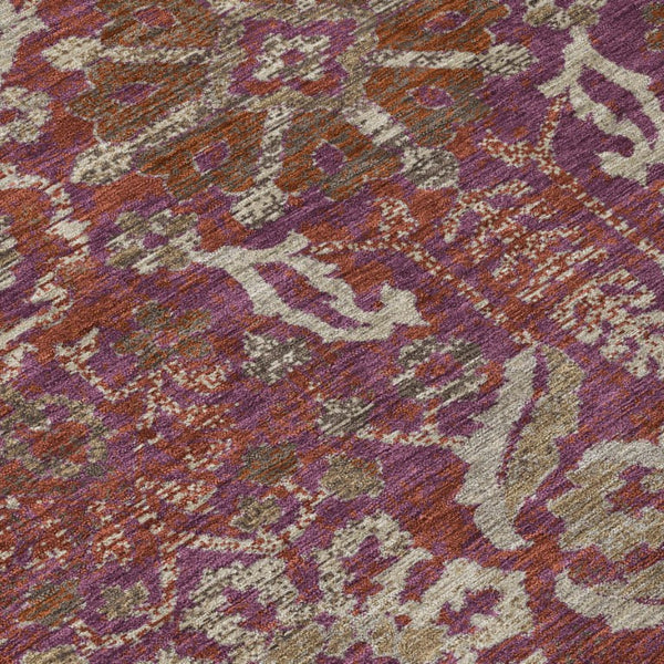 Damask Washable Indoor Outdoor Area Rug Stain Resistant Polyester Patio Entryway Decor