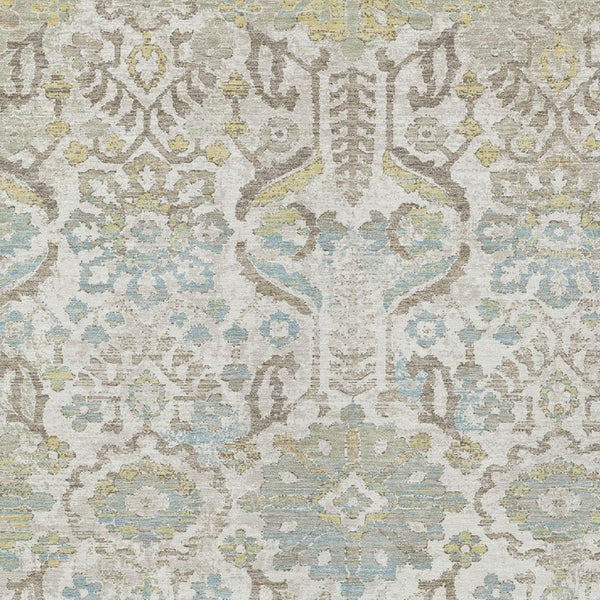 HomeRoots 10 X 14 Damask Washable Polyester Area Rug for Indoor Outdoor High Traffic Spaces 733563