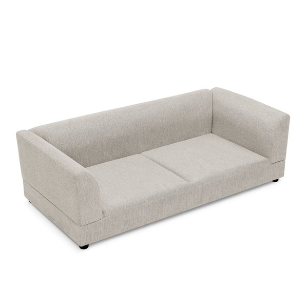 English Elm Comfortable Linen Upholstered Pet Sofa with Backrest and Armrests for Large Dogs Beige W487P430318